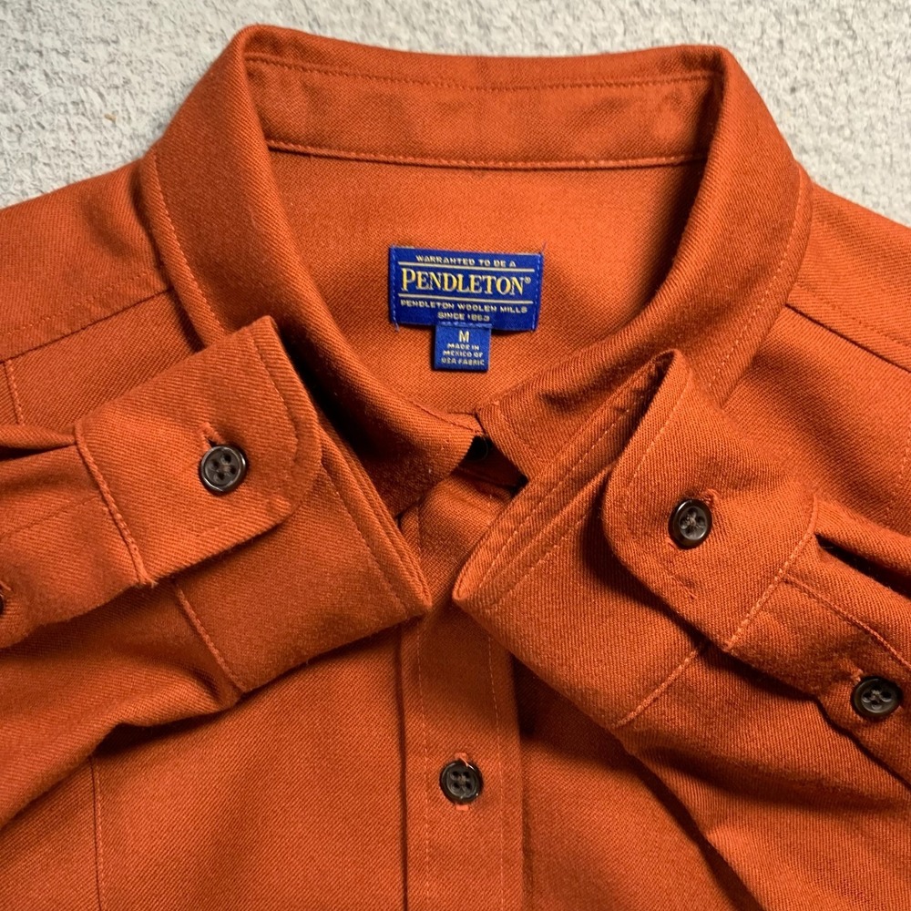 PENDLETON Shirt Womens Medium Button Up Virgin Wo… - image 11